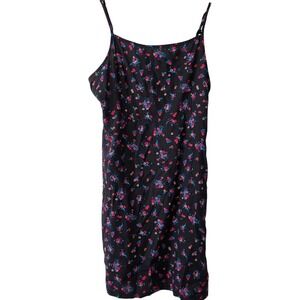 VANS black floral mini dress spaghetti strap size Medium